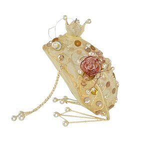 Beaded Decorative Frog Prince Ornament With Crown & Sequins Accents MISSING LEG
